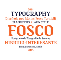 Tipografía Fosco, Premio Paco Bascuñán a la tipografía joven 2016. Un proyecto de Diseño, Diseño gráfico y Tipografía de Matias Fosco Tornielli - 15-06-2015